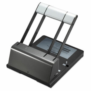 130-Sheet Xtreme Duty Adjustable Two- to Three-Hole Punch, 9/32" Holes, Black/Silver