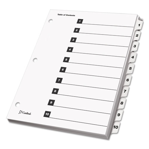 OneStep Printable Table of Contents and Dividers, 10-Tab, 1 to 10, 11 x 8.5, White, White Tabs, 1 Set - Image 2