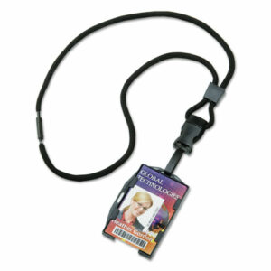 8455016258997, SKILCRAFT Breakaway Lanyard, Plastic Side Release Buckle Fastener, 36" Long, Nylon, Black, Dozen