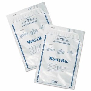 Tamper-Evident Deposit Bag, Plastic, 9 x 12, White, 100/Pack