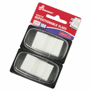 7510013152022, SKILCRAFT Page Flags, 1 x 1.75, White, 50 Flags/Dispenser, 2 Dispensers/Pack100/Pack