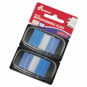 7510013152021, SKILCRAFT Page Flags, 1 x 1.75, Blue, 50 Flags/Dispenser, 2 Dispensers/Pack100/Pack