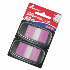 7510013158654, SKILCRAFT Page Flags, 1 x 1.75, Purple, 50 Flags/Dispenser, 2 Dispensers/Pack100/Pack