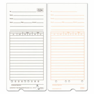 Time Clock Cards for Acroprint ATR480, Two Sides, 7.5 x 3.35, 50/Pack