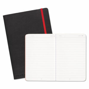 Flexible Cover Casebound Notebooks, SCRIBZEE Compatible, 1-Subject, Wide/Legal Rule, Black/Red Cover, (71) 8.25 x 5.75 Sheets