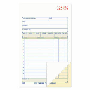 Multipart Sales Order Pad, 12 Lines, Two-Part Carbonless, 4.19 x 6.69, 50 Forms Total