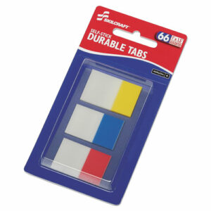 7510016614493, SKILCRAFT Self-Stick Tabs/Page Markers, 1", Bright, Asst, 66/Pack