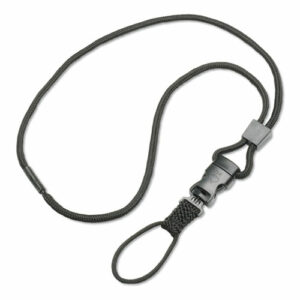 8455016660465, SKILCRAFT Breakaway Lanyard, Plastic Loop Fastener, 36" Long, Black, Dozen