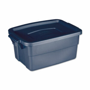 Roughneck Storage Box, 3 gal, 10.63" x 15.69" x 7", Dark Indigo Metallic