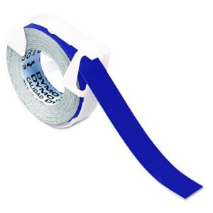 Self-Adhesive Glossy Labeling Tape for Embossers, 0.37" x 12 ft Roll, Blue