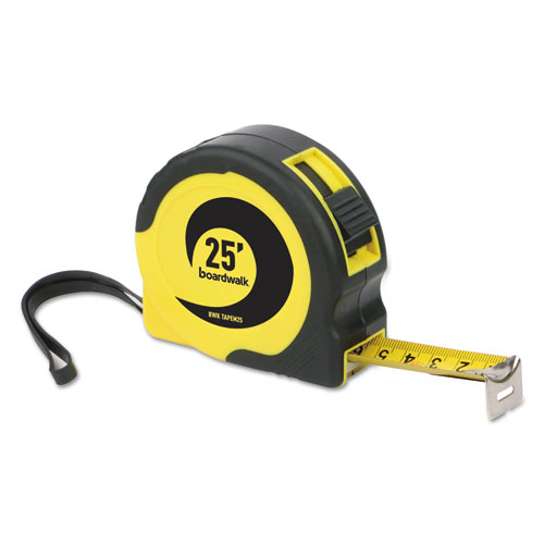 Easy Grip Tape Measure, 25 ft, Plastic Case, Black and Yellow, 1/16" Graduations - Image 4