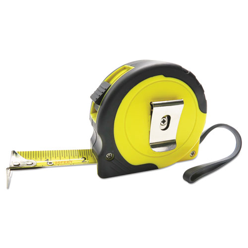 Easy Grip Tape Measure, 25 ft, Plastic Case, Black and Yellow, 1/16" Graduations - Image 3