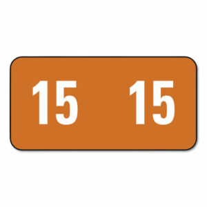 Yearly End Tab File Folder Labels, 15, 0.5 x 1, Brown, 25/Sheet, 10 Sheets/Pack