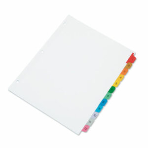 7530016215258, SKILCRAFT Table of Contents Indexes, Avery Style, 12-Tab, 1 to 12, 11 x 8.5, White, 1 Set