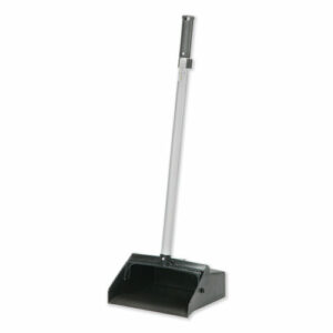 7290014606663, SKILCRAFT Lobby Dustpan, 12 x 11 Hopper, 32" Aluminum Handle, Black/Silver