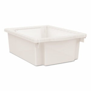 Flagship Storage Bins, 1 Section, 12.75" x 16" x 6", Translucent White