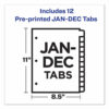 Durable Preprinted Plastic Tab Dividers, 12-Tab, Jan. to Dec., 11 x 8.5, Assorted, 1 Set - Image 4
