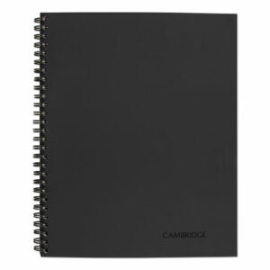 Wirebound Business Notebook, 1-Subject, Wide/Legal Rule, Black Linen Cover, (80) 11 x 8.5 Sheets