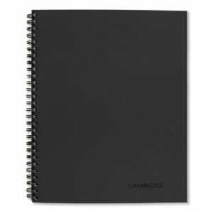 Wirebound Business Notebook, 1-Subject, Wide/Legal Rule, Black Linen Cover, (80) 9.5 x 6.63 Sheets