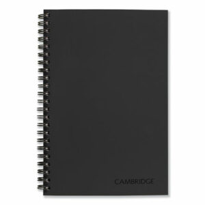 Wirebound Business Notebook, 1-Subject, Wide/Legal Rule, Black Linen Cover, (80) 8 x 5 Sheets