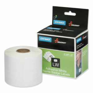 7530016578882, SKILCRAFT Dymo LabelWriter Thermal Labels, Name Badge Label, 2.25" x 4", Black on White