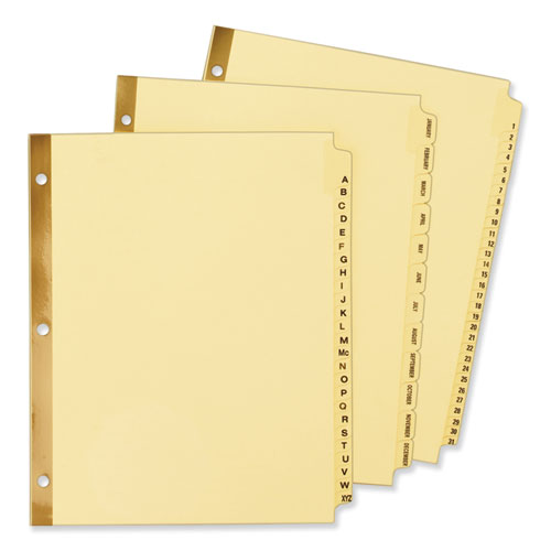 Preprinted Laminated Tab Dividers with Gold Reinforced Binding Edge, 31-Tab, 1 to 31, 11 x 8.5, Buff, 1 Set - Image 5