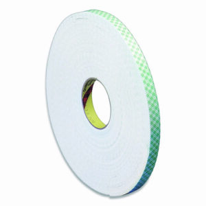 4016 Double Coated Urethane Foam Tape, 0.38" x 36 yds, White