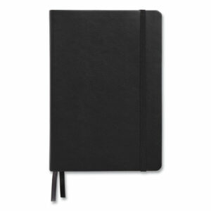 Flexible-Cover Business Journal with Elastic Closure, 1-Subject, Quadrille Rule (5 sq/in), Black Cover, (128) 8 x 5.5 Sheets