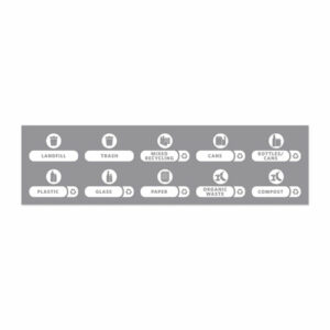 Recycle Label Kit for Slim Jim Recycling Station Billboard, 10 Assorted Messages, 5.59 x 9.55, White/Clear