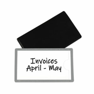 Slap-Stick Magnetic Label Holders, Side Load, 4.25 x 2.5, Gray, 10/Pack