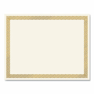 Foil Border Certificates, 8.5 x 11, Ivory/Gold with Gold Braided Border, 15/Pack
