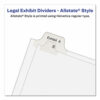 Preprinted Legal Exhibit Side Tab Index Dividers, Allstate Style, 26-Tab, Exhibit A to Exhibit Z, 11 x 8.5, White, 1 Set - Image 4