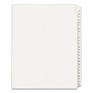 Preprinted Legal Exhibit Side Tab Index Dividers, Allstate Style, 26-Tab, A to Z, 11 x 8.5, White, 1 Set, (1700)