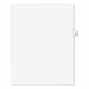Preprinted Legal Exhibit Side Tab Index Dividers, Avery Style, 10-Tab, 9, 11 x 8.5, White, 25/Pack
