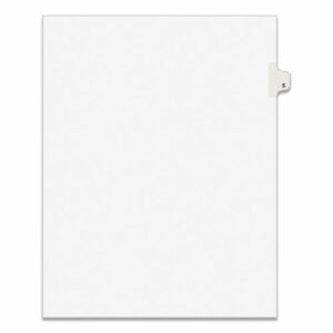 Preprinted Legal Exhibit Side Tab Index Dividers, Avery Style, 10-Tab, 5, 11 x 8.5, White, 25/Pack