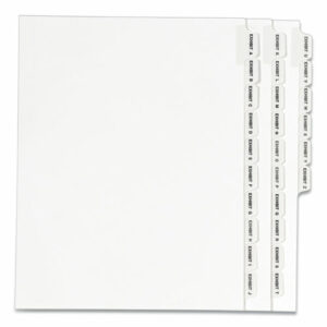 Preprinted Legal Exhibit Side Tab Index Dividers, Avery Style, 26-Tab, Exhibit A to Exhibit Z, 11 x 8.5, White, 1 Set, (1370)