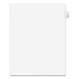 Preprinted Legal Exhibit Side Tab Index Dividers, Avery Style, 10-Tab, 3, 11 x 8.5, White, 25/Pack