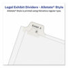 Preprinted Legal Exhibit Side Tab Index Dividers, Allstate Style, 10-Tab, 5, 11 x 8.5, White, 25/Pack - Image 4