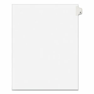 Preprinted Legal Exhibit Side Tab Index Dividers, Avery Style, 26-Tab, A, 11 x 8.5, White, 25/Pack, (1401)