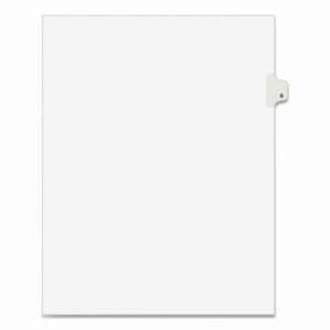 Preprinted Legal Exhibit Side Tab Index Dividers, Avery Style, 10-Tab, 6, 11 x 8.5, White, 25/Pack
