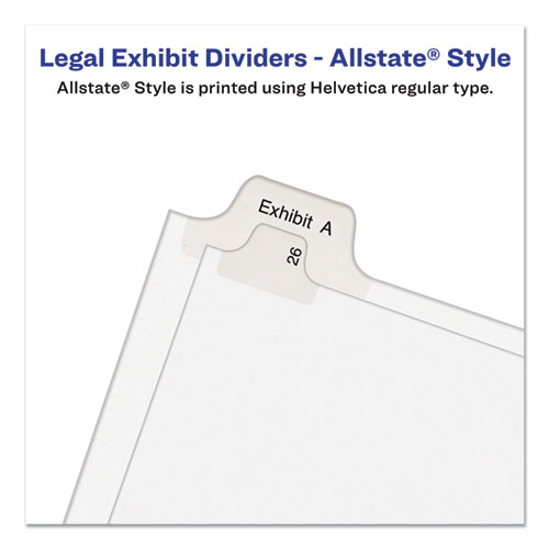 Preprinted Legal Exhibit Side Tab Index Dividers, Allstate Style, 25-Tab, 51 to 75, 11 x 8.5, White, 1 Set, (1703) - Image 3