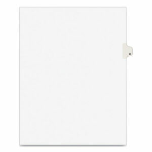 Preprinted Legal Exhibit Side Tab Index Dividers, Avery Style, 10-Tab, 8, 11 x 8.5, White, 25/Pack