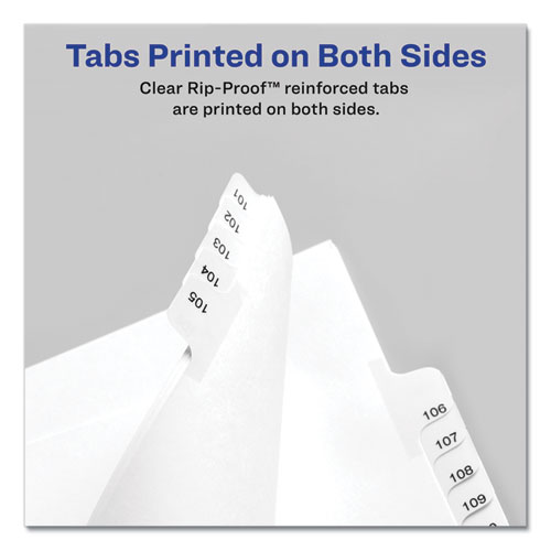 Preprinted Legal Exhibit Side Tab Index Dividers, Allstate Style, 25-Tab, 1 to 25, 11 x 8.5, White, 1 Set, (1701) - Image 2