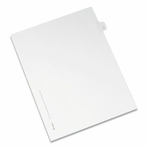 Preprinted Legal Exhibit Side Tab Index Dividers, Allstate Style, 26-Tab, V, 11 x 8.5, White, 25/Pack