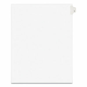 Preprinted Legal Exhibit Side Tab Index Dividers, Avery Style, 10-Tab, 1, 11 x 8.5, White, 25/Pack