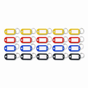 Key Tags Label Window, 0.88 x 0.19 x 2, Assorted, 20/Pack