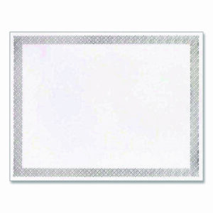 Foil Border Certificates, 8.5 x 11, Ivory/Silver, Braided with Silver Border, 15/Pack