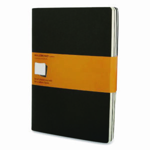 Cahier Journal, 1-Subject, Narrow Rule, Black Cover, 10 x 7.5 Sheets, 3/Pack