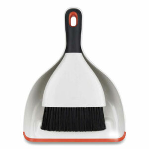 Good Grips Dust Pan and Brush, 12 x 9, 2" Handle, Plastic, White