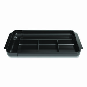 Seven-Compartment Expandable Plastic Drawer Organizer, 12.8 x 8.5 x 1.34, Black